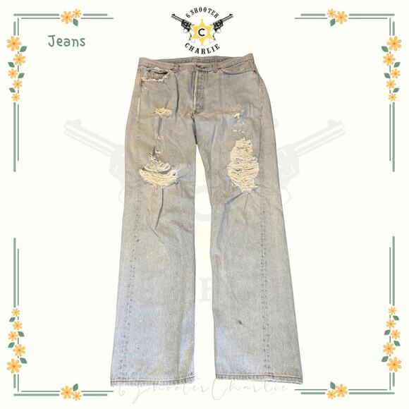 Vintage 90's Levi'sRed Tab Baggy Jeans Size 36 X 33.5 Light Wash Denim VTG - Picture 1 of 5